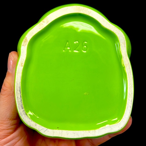 Vintage ceramic big mouth ceramic green frog sink sponge /scrubby holder - Picture 8 of 10